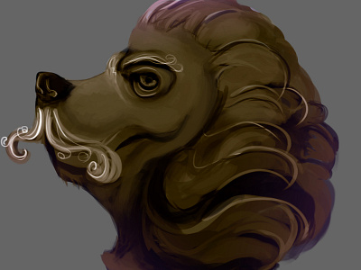 Randomenous bear digital lion painting