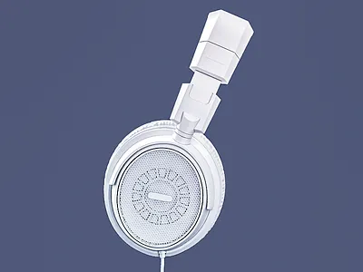 Headphones 3d audio clay design headphones illustration lowpoly music realistic render sound