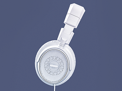 Headphones 3d audio clay design headphones illustration lowpoly music realistic render sound