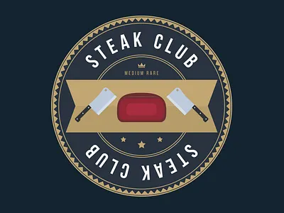 Steak Badge badge butcher eat food meat retro steak vector vintage
