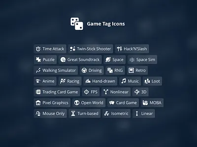Game Tag Icons iconography icons steam store tag cloud tags video games