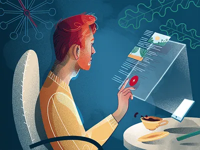 Floating buttons article blog fireart fireart studio flat illustration news ui ux web web design