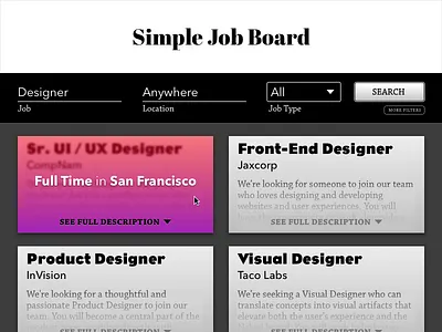 Job Listing - 050 050 board dailyui job listing