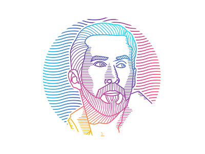 Blade Runner 2049 Lineart Portrait 3d adobe gradient hollywood illustration illustrative lineart portrait ryangosling vector