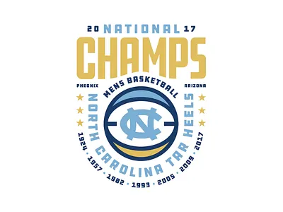 UNC CHAMPS. badge graphic design logo illustration lettering typography unc