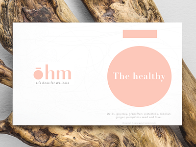 ōhm healthy balls clean design food healthy logo packaging tag