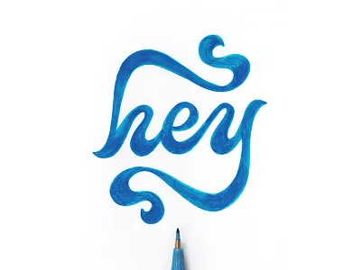Hey brush pen inktober lettering script