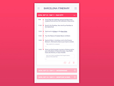 Itinerary / Daily UI #079 071 concept dailyui do events itinerary mobile schedule tasks to ui ux