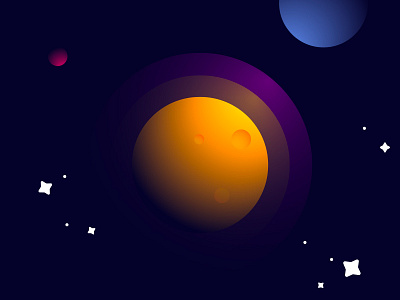 Gradient Planet colors gradients halo planet red space stars