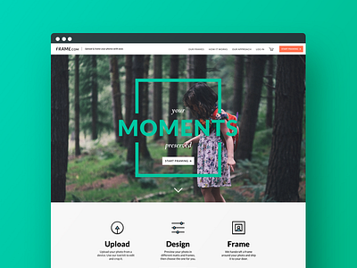 Frame.com color framing geometric homepage photography ux design web design