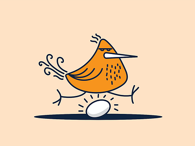 When you didn't know you were pregnant bird egg icon illustration