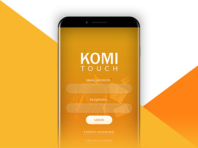 Komi Touch-Digital Banking Mobile App Concept bank banking business cash digital marketing mobile security send money