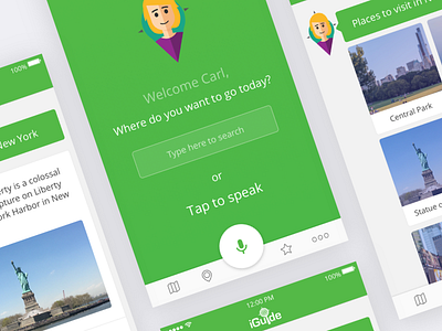 iGuide android green iphone mobile. ios speak tap travel. guide vui