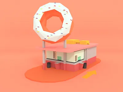 Doughnut Shop 3d donut doughnut lowpoly shop