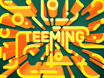 Teeming art graphic graphicdesign green illustrator inktober photoshop run typo typography warmcolors yellow