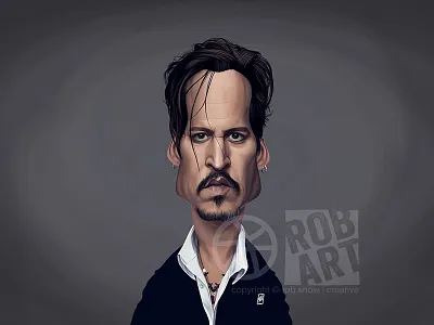 Johnny Depp actor caricature celebrity cinema film hollywood illustration johnny depp movies photoshop portrait wacom