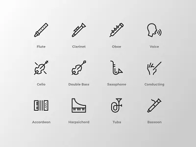 Classical Music Icons classical icon iconofraphy music orchestra outline sketch symbol