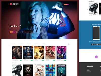 Joh-Cinemas booking app chennai. cinema booking creative design landing page movie booking web app web design website design