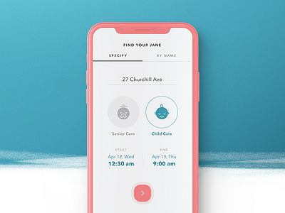 BookJane. Search app app design caregiver interaction design ios iphone iphone x minimalistic mobile search ui ux