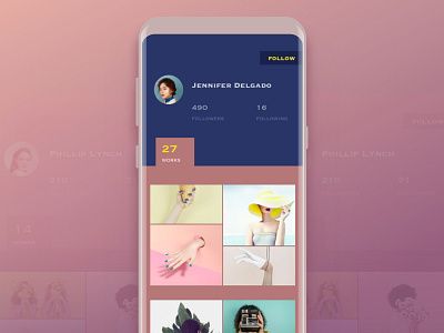 UI-Photo User app author color concept follow photo ui user