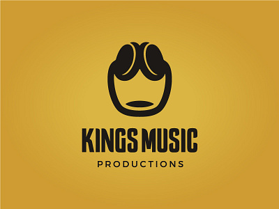 Kings Music crown headphones king logo mark music negative space negative space logo royal symbol