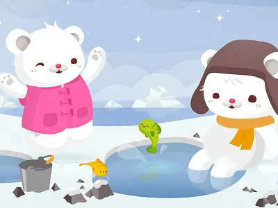 Polar Bears animals critters cute illustration kawaii nature preview vector wip
