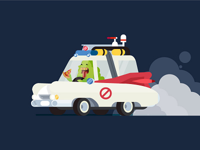 Ghostbusters slimer car character ghostbusters illustration slimer halloween