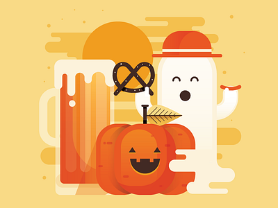 Autumn Vibes autumn beer brown fall ghost halloween hotdog oktoberfest orange pretzel pumpkin