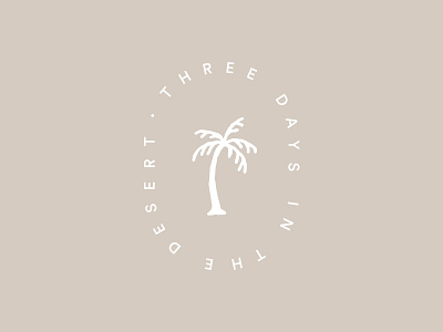 Three days in the desert desert icon logo palm tree road trip send summer typography