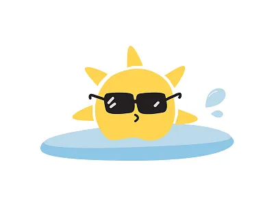 Feel Cool With Me boldoutline branding character characterdesign funny holiday icon illustration phonecharacter sun vector