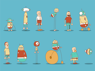 a few lads cartoon character cute cyborg cyclops illustration illustrator robot