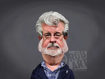 George Lucas caricature celebrity cinema director film george lucas hollywood ilm movies portrait sci fi star wars
