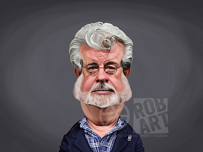 George Lucas caricature celebrity cinema director film george lucas hollywood ilm movies portrait sci fi star wars