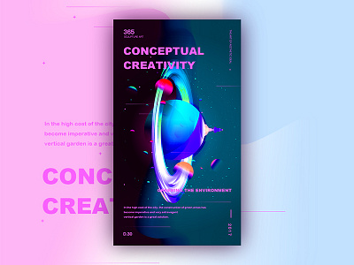 Future planet creative design flat poster design