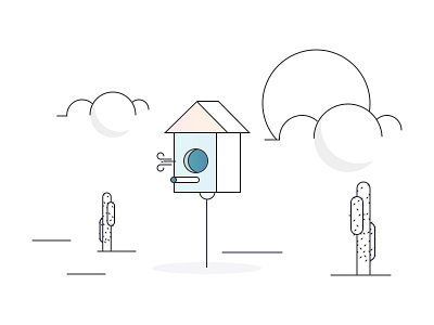 Nest cactus clouds empty space mail nest