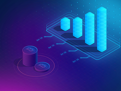 Bitcoin isometric ( work in progress ) 3d bitcoin glow isometric minimal neon