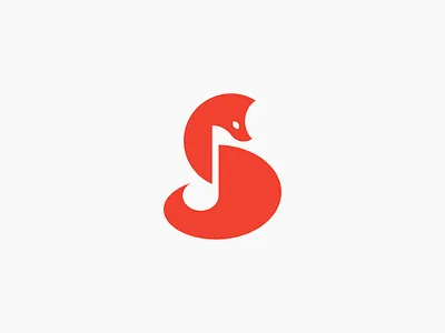 Fox + Music animal fox identity logo mark music music note negative space orange symbol