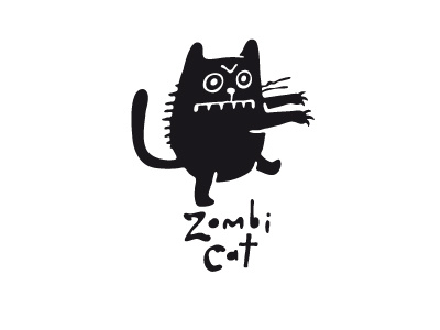 ZombiCat (for sale) cat design halloween logo