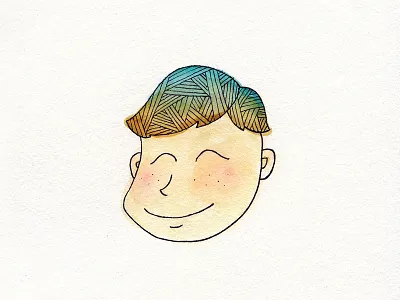 boy boy color face graphic design hand drawn illustration line work watercolor