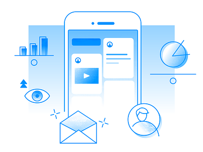 Growth Illustration Style Exploration 🌱 analytics data illustration marketing mobile pen process sketch stack user