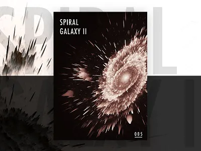 Spiral Galaxy II (Color) 3d abstract energy experimental galaxy poster space spiral