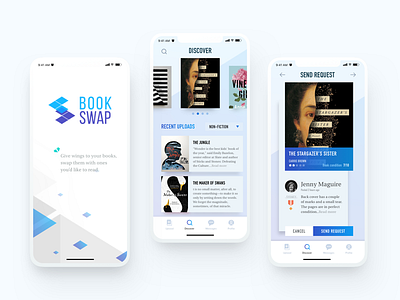 Bookswap app branding logo design prototype research typography ui ux