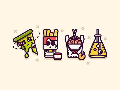 Eerie Eats brain food fortune cookie fries halloween pizza potion skull