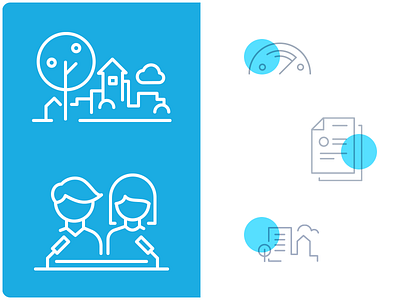 Icons for UNICEF's "Child Friendly Cities" initiative in Belarus child friendly city mic monitoring outline icons parliament reports tree unicef youth