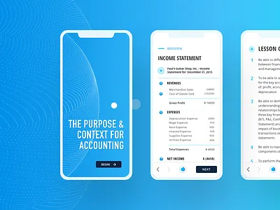 Accounting Lesson digital learning learning experiences ui ux visual design