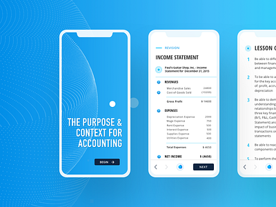 Accounting Lesson digital learning learning experiences ui ux visual design
