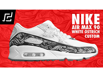 NIKE AIR MAX 90 (White Ostrich) CUSTOM USING A SHARPIE air max airmax custom design illustration nike sharpie sneaker