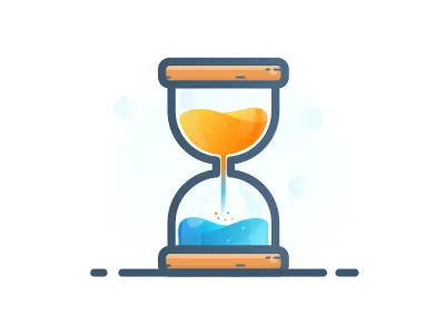 Hourglass illustration app design icons illustration onboarding social ui ux