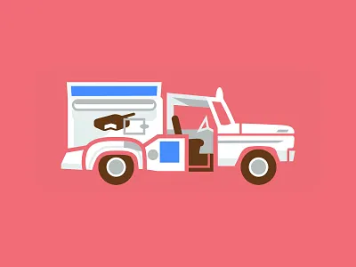 Good Yuma good humor ice cream icon illustration pink truck