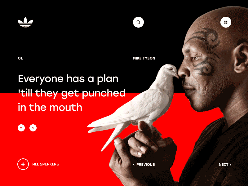 Weekly DC UI Challenge - Testimonial adidas boxing dc mike tyson quote red testimonial ui web